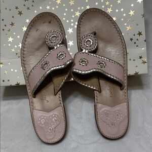 Jack Rogers Pink Sandals with Silver Details